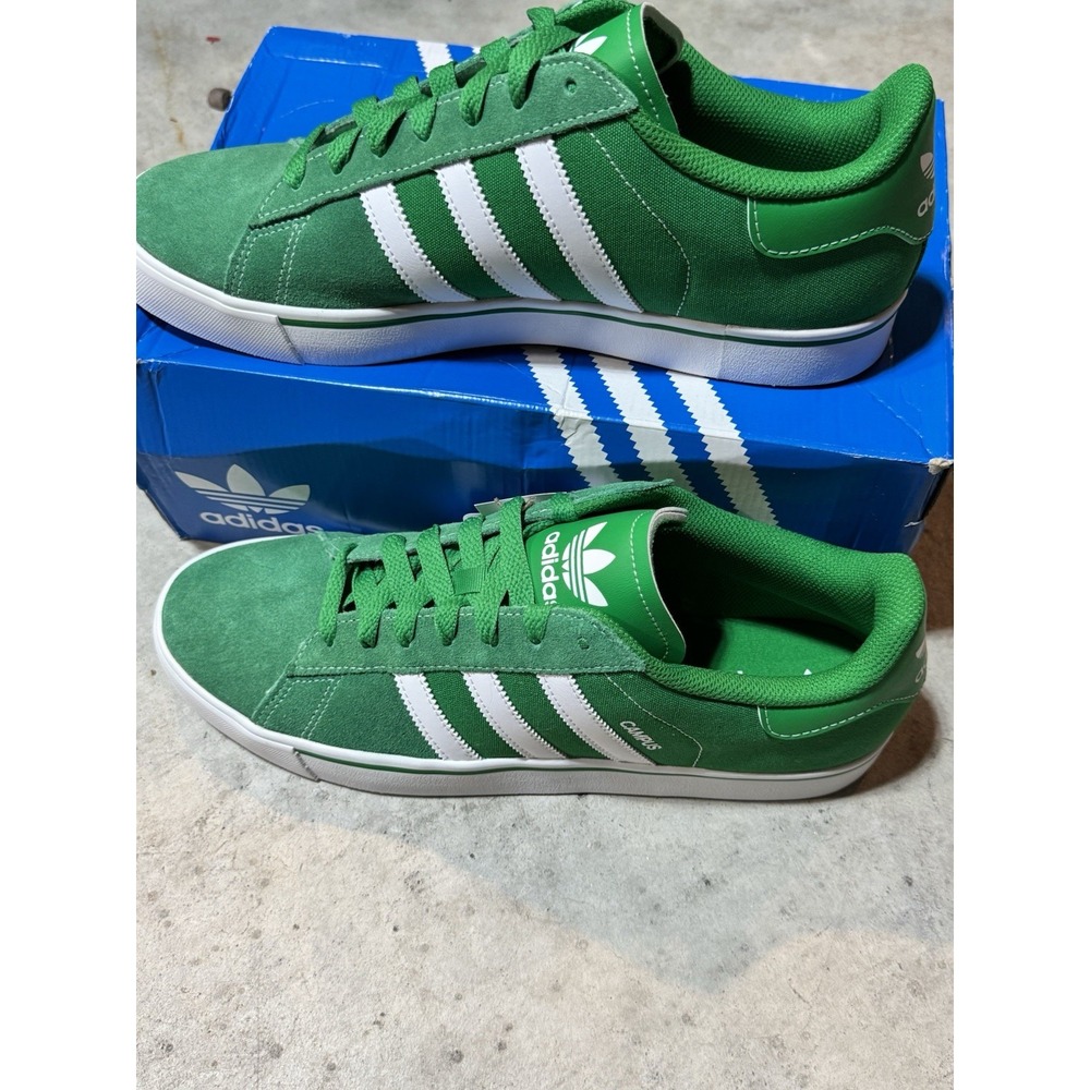 adidas Campus Vulc Green/White Men's 11.5 Women's 12.5 JQ0052